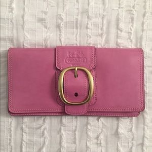 Coach Pink Wallet/Wristlet with Gold Hardware